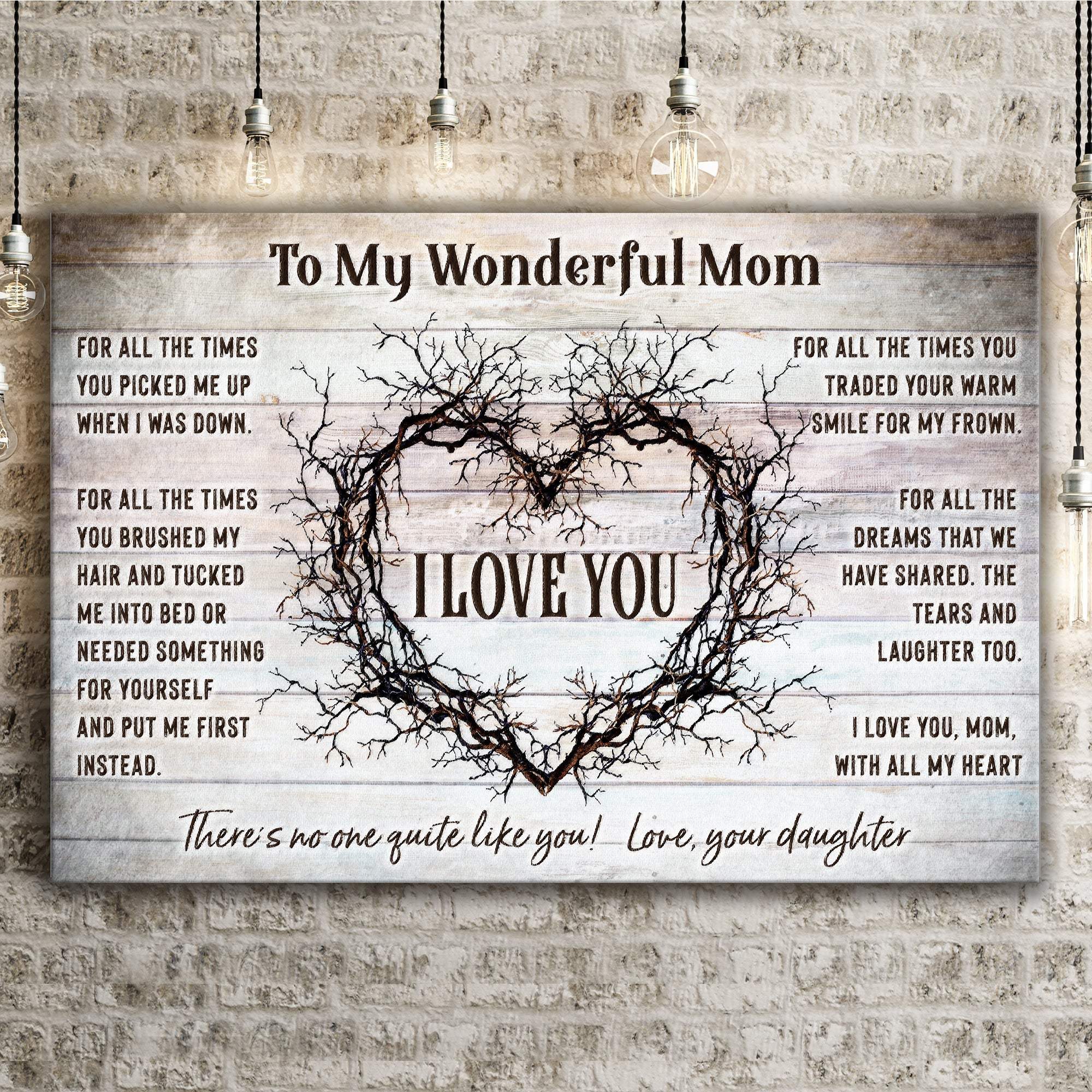 To My Wonderful Mom Happy Mother's Day Sign - Tailored Canvases - Flyclothing LLC