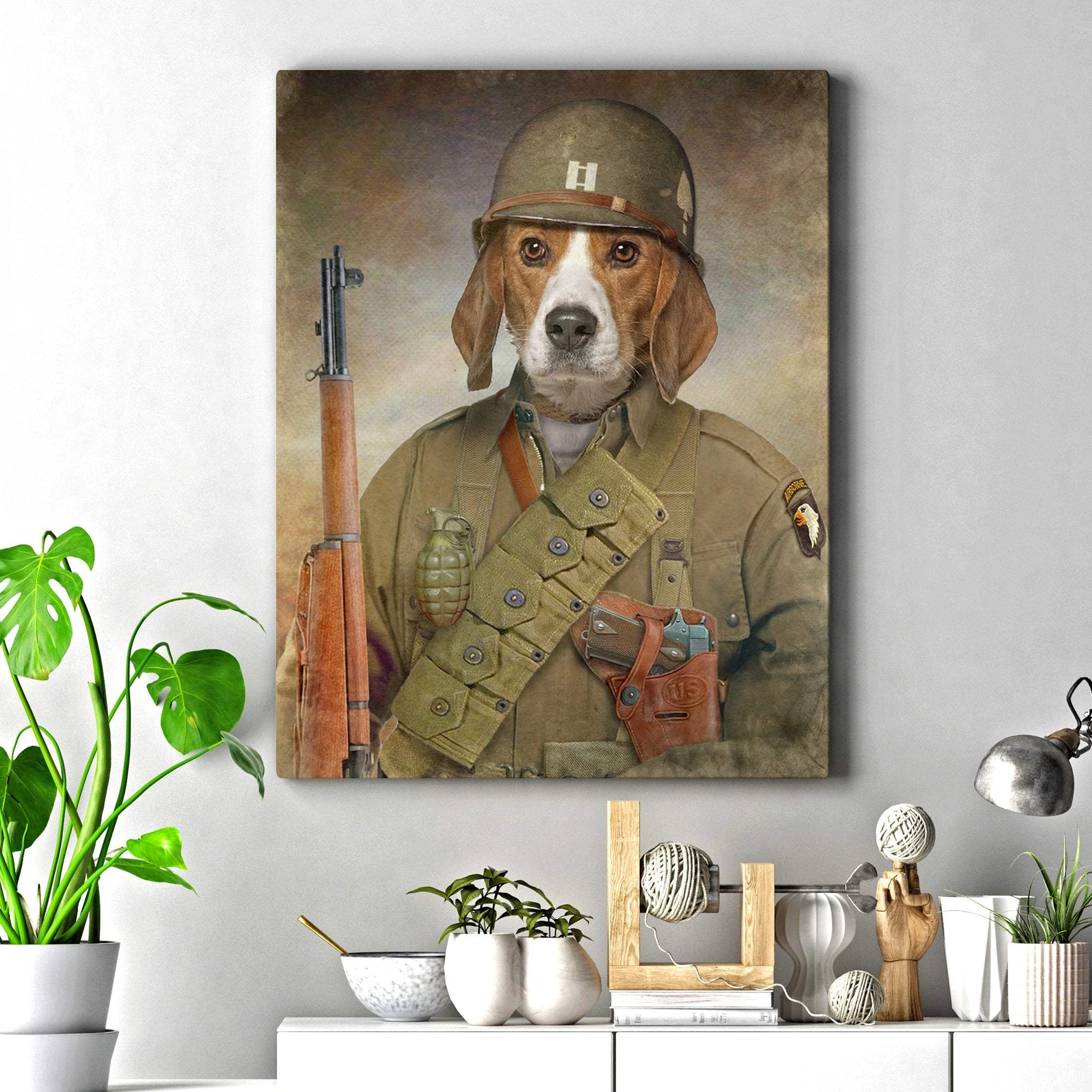 Pet Beagle Military Dog Sign - Tailored Canvases - Flyclothing LLC