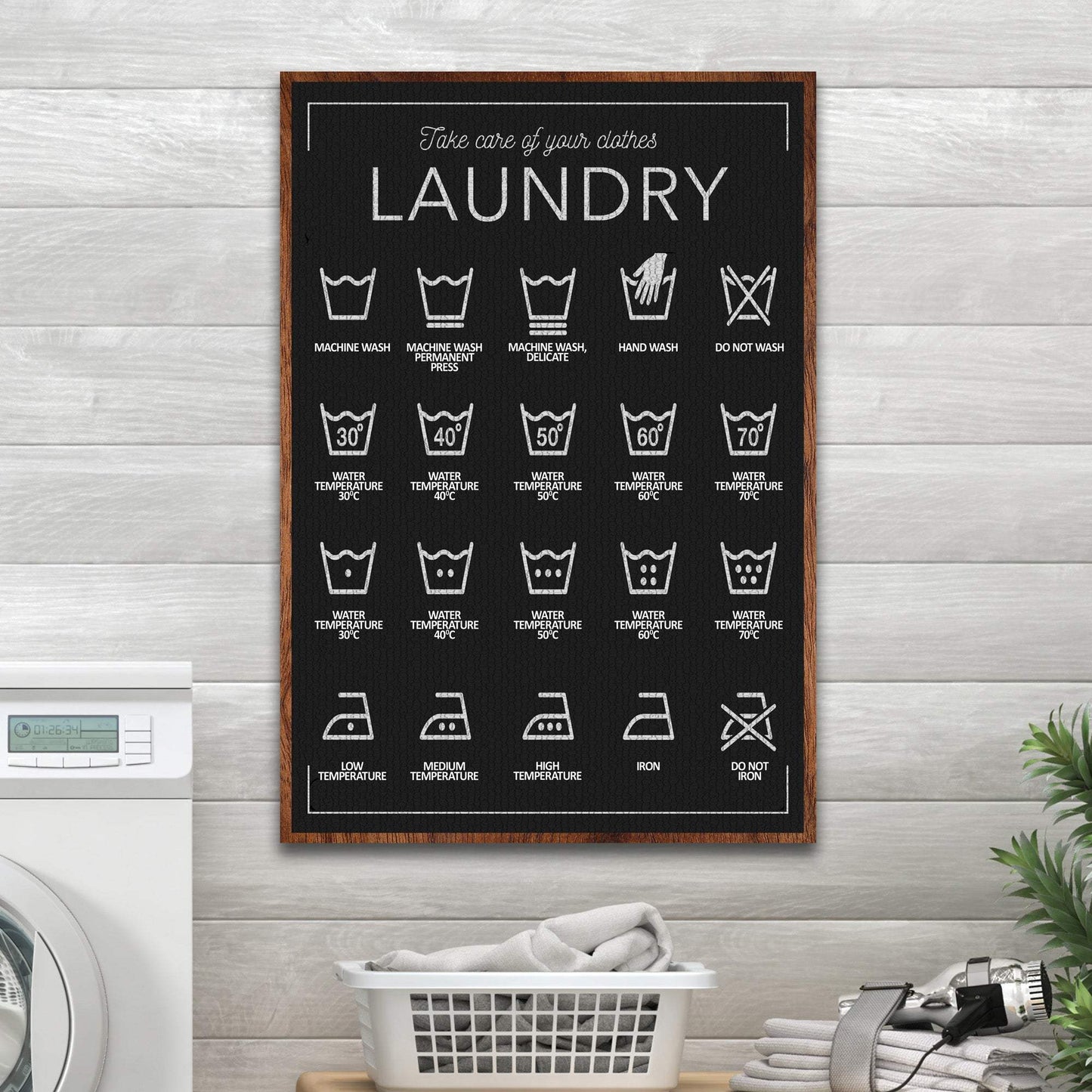 Laundry Symbols Sign II - Tailored Canvases - Flyclothing LLC