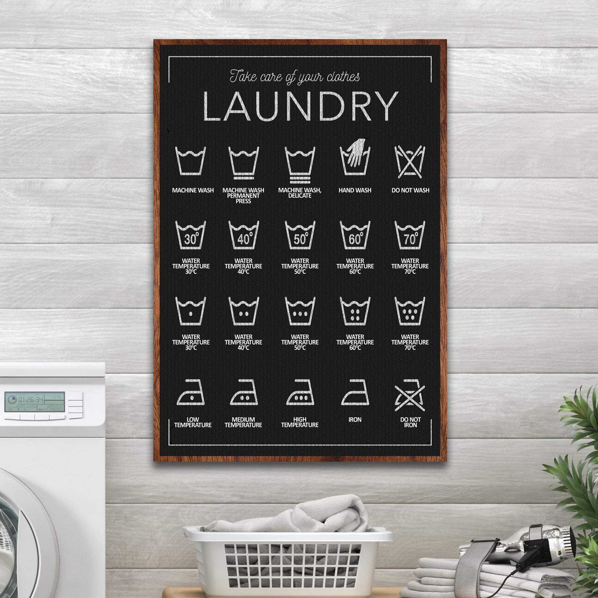 Laundry Symbols Sign II - Tailored Canvases - Flyclothing LLC