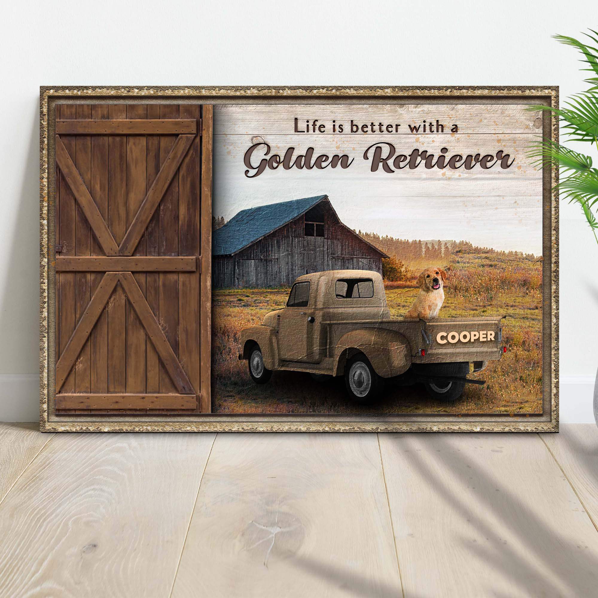 Life Is Better With A Golden Retriever Sign II - Tailored Canvases - Flyclothing LLC