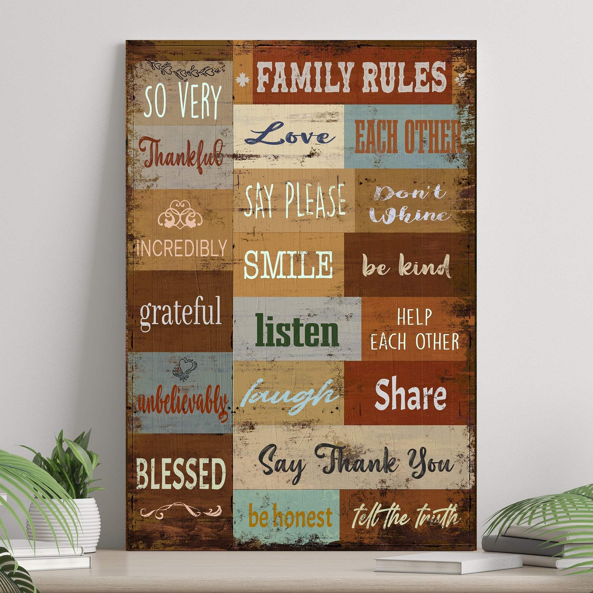 Family Rules Sign - Tailored Canvases - Flyclothing LLC