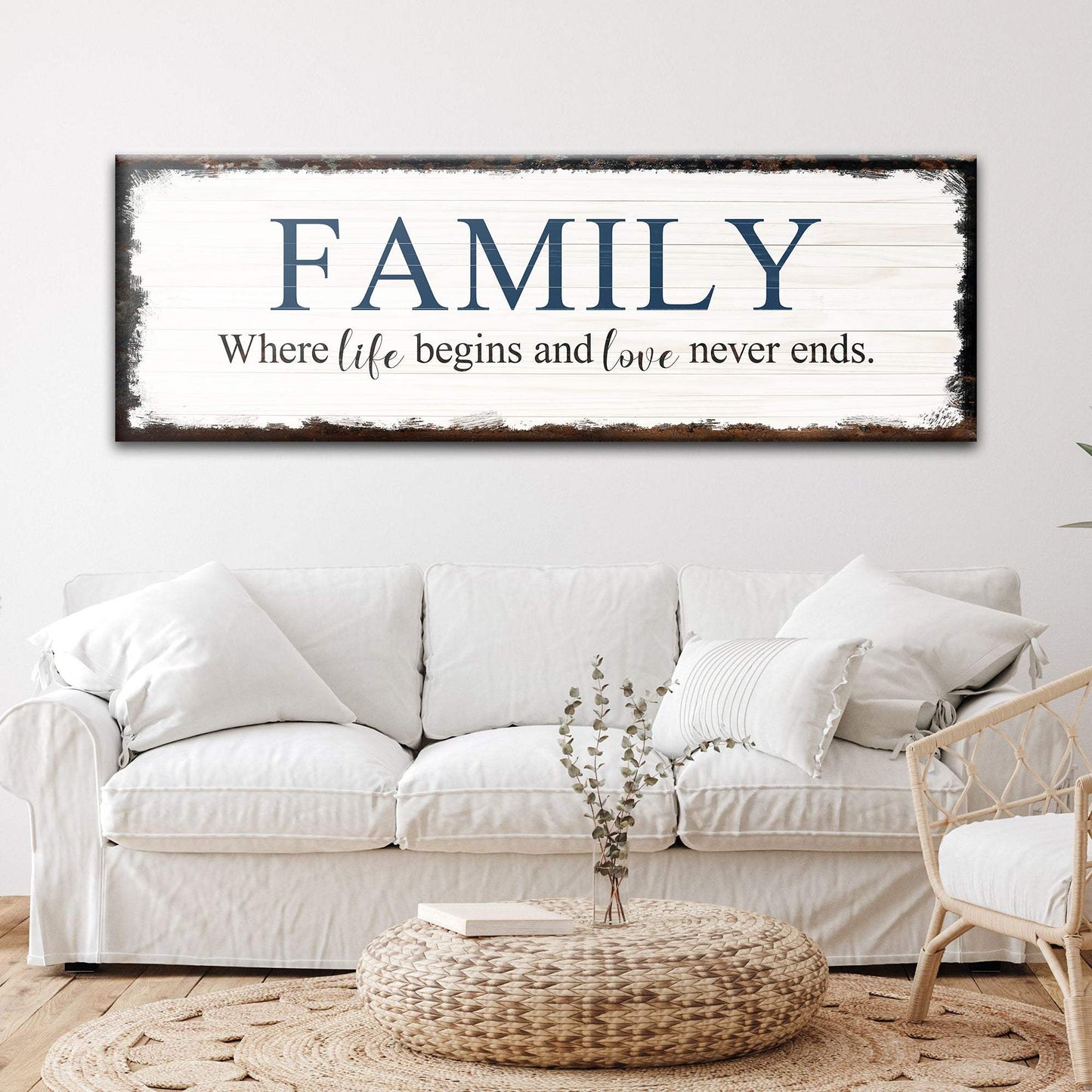 8 Powerful Words Family Sign II - Tailored Canvases - Flyclothing LLC