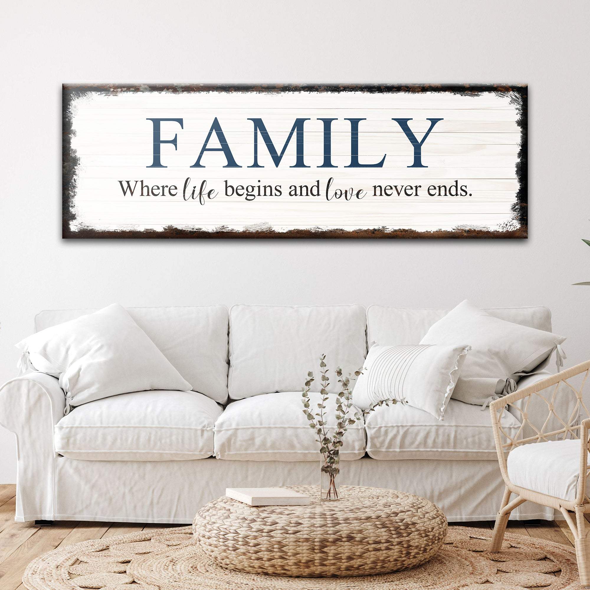 8 Powerful Words Family Sign II - Tailored Canvases - Flyclothing LLC