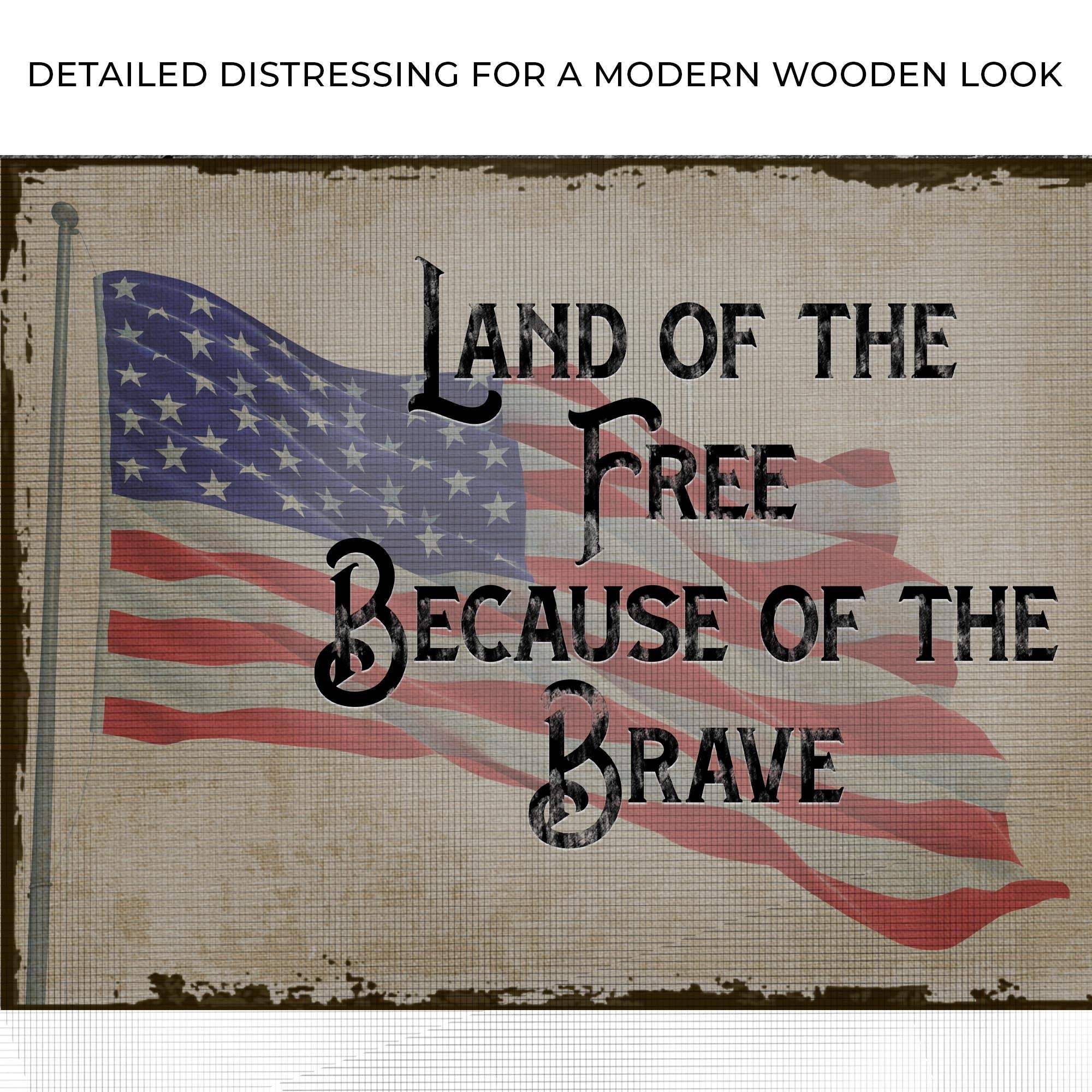 Land Of The Free Because Of The Brave Sign II - Tailored Canvases - Flyclothing LLC