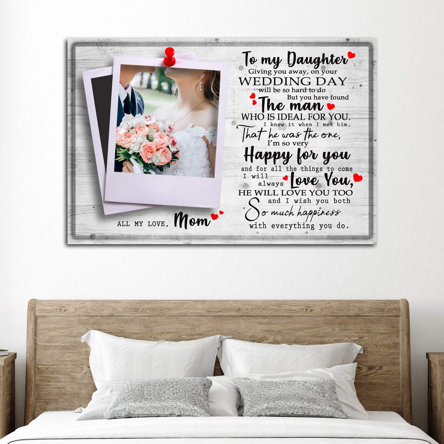 To My Daughter Marriage Message Sign - Tailored Canvases - Flyclothing LLC