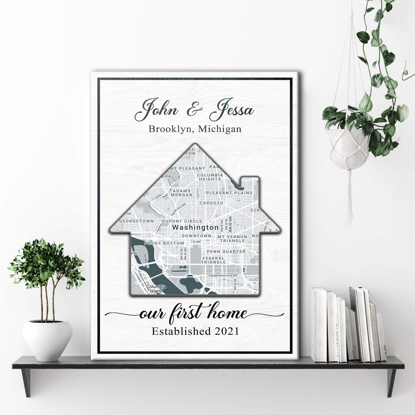 Home Map Sign - Tailored Canvases - Flyclothing LLC