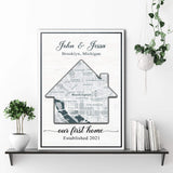Home Map Sign - Tailored Canvases - Flyclothing LLC