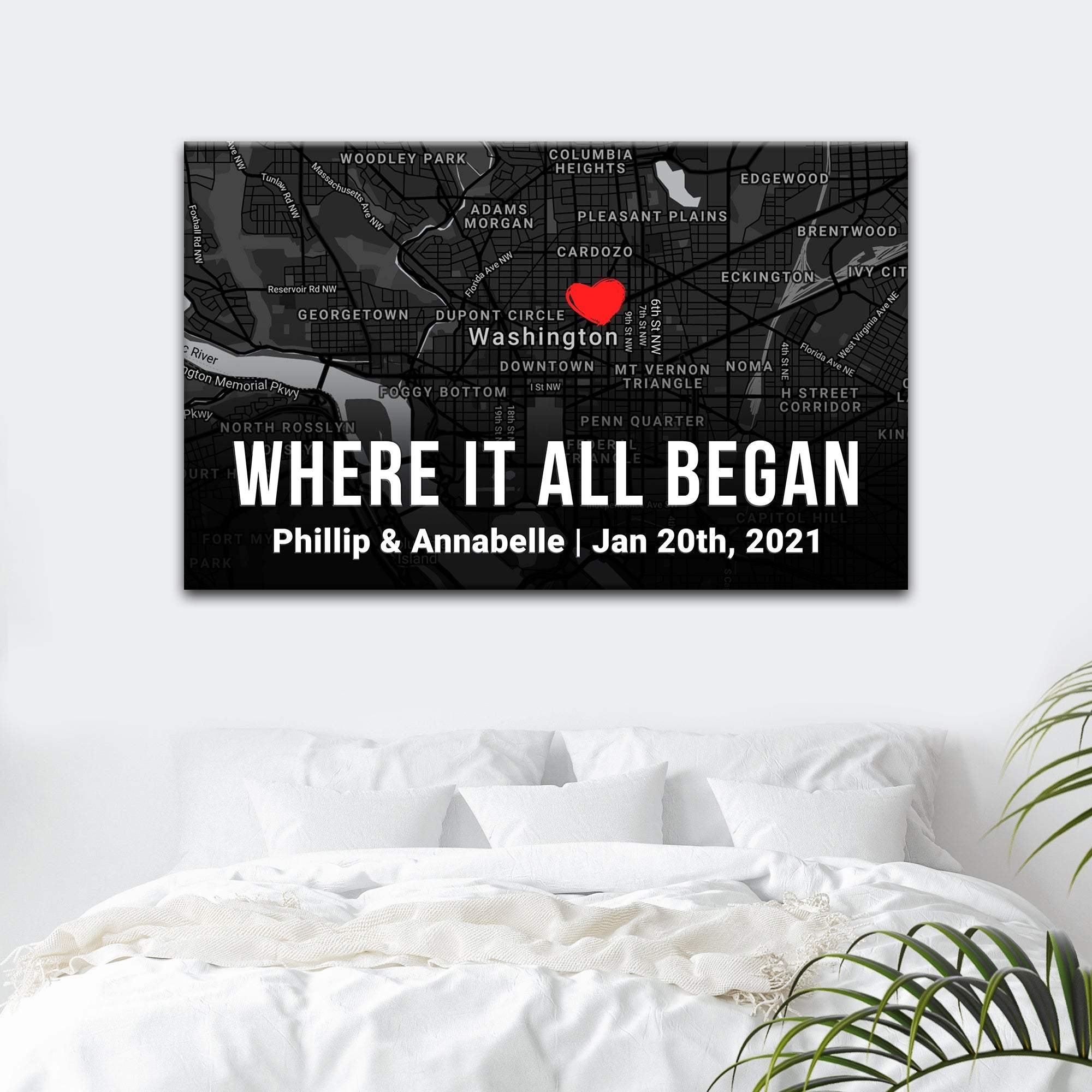 Couple Street Map Sign II - Tailored Canvases - Flyclothing LLC