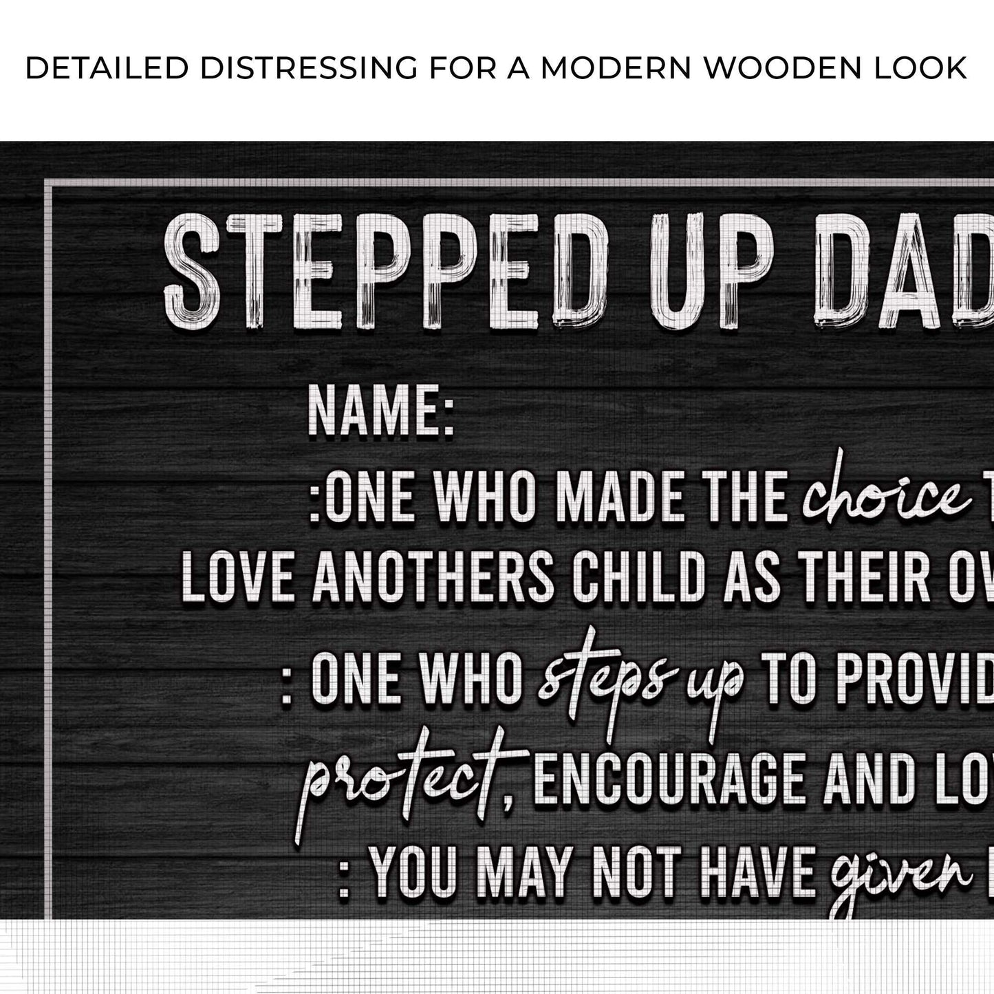 Stepped Up Dad Happy Father's Day Sign - Tailored Canvases - Flyclothing LLC