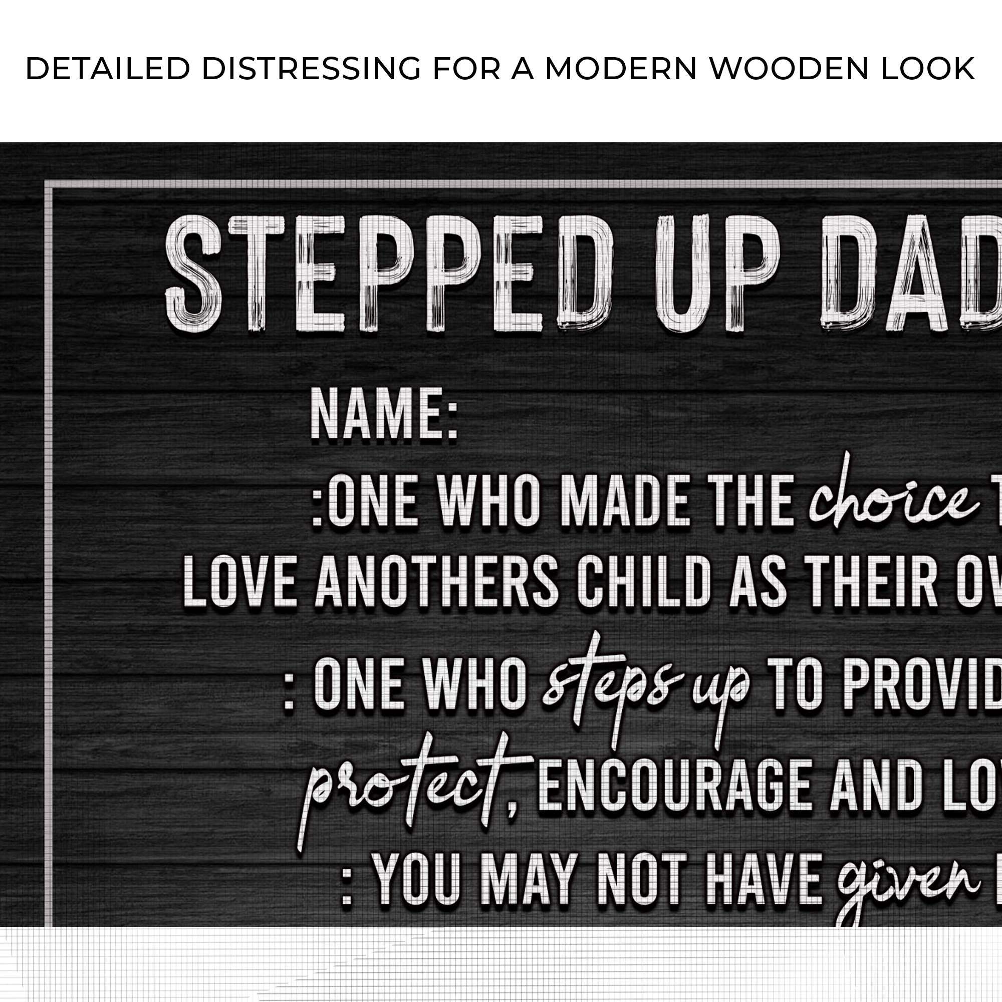 Stepped Up Dad Happy Father's Day Sign - Tailored Canvases - Flyclothing LLC