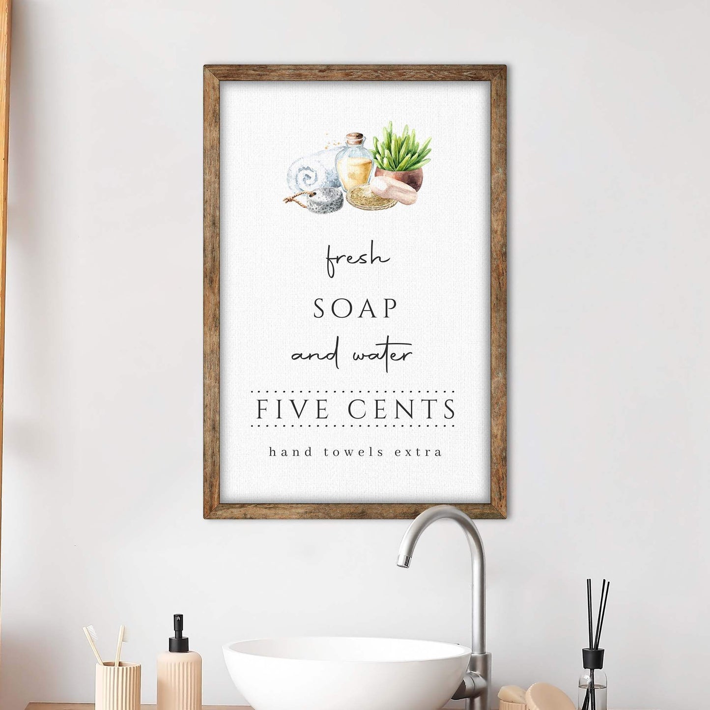 Fresh Soap And Water Bathroom Sign III - Tailored Canvases - Flyclothing LLC