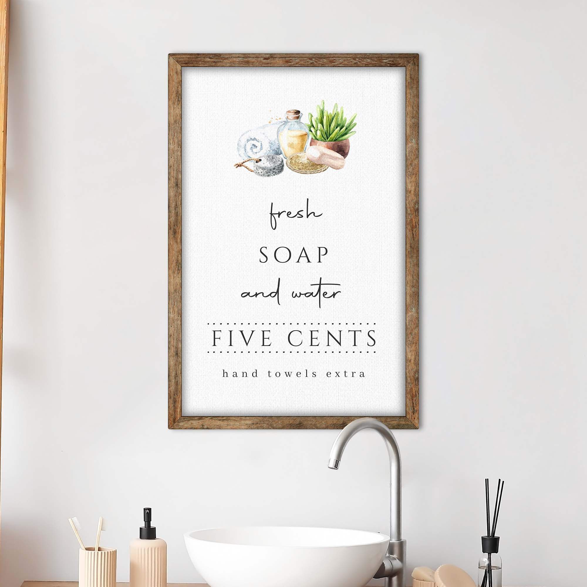 Fresh Soap And Water Bathroom Sign III - Tailored Canvases - Flyclothing LLC