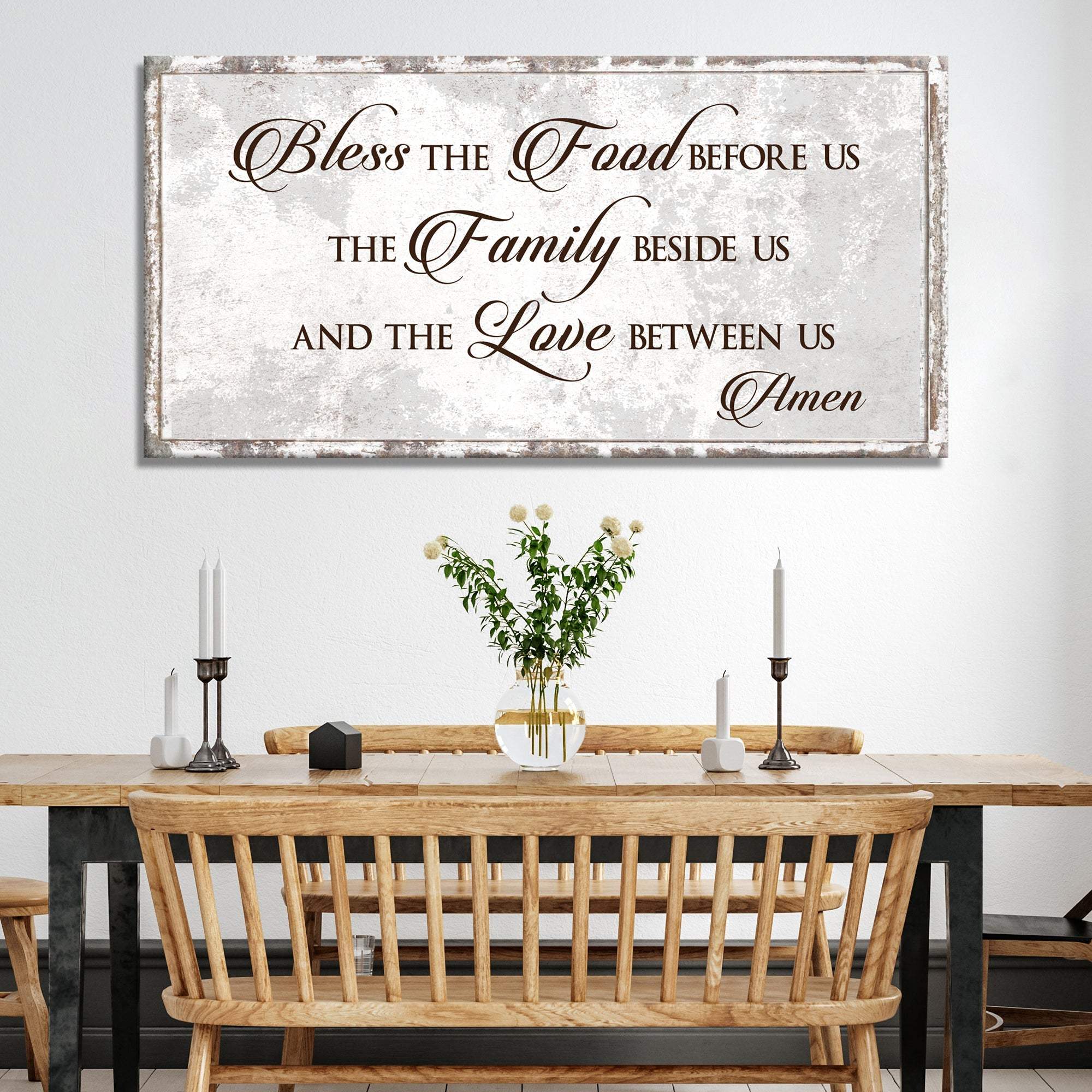 Bless Our Food, Family, And Love Sign - Tailored Canvases - Flyclothing LLC