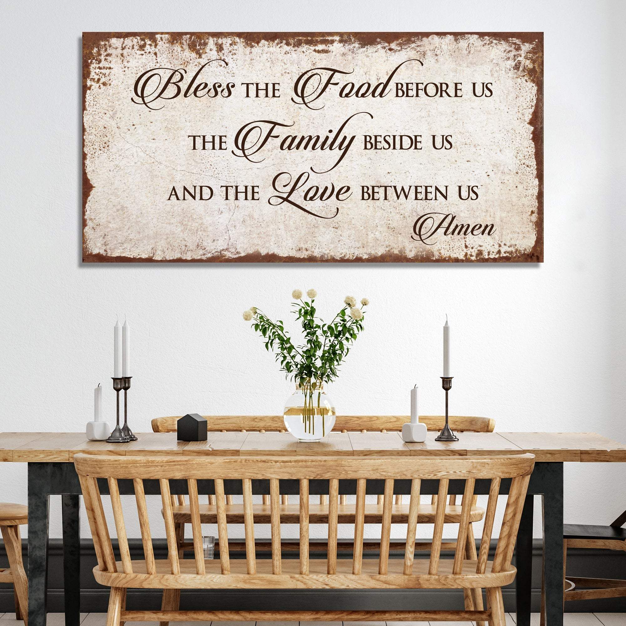 Bless Our Food, Family, And Love Sign - Tailored Canvases - Flyclothing LLC