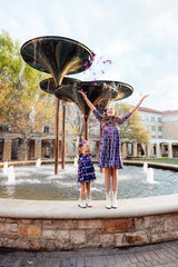 TCU Plaid Frog 3/4 Sleeve Pocket Twirl Dress - Mila & Rose ® - Flyclothing LLC