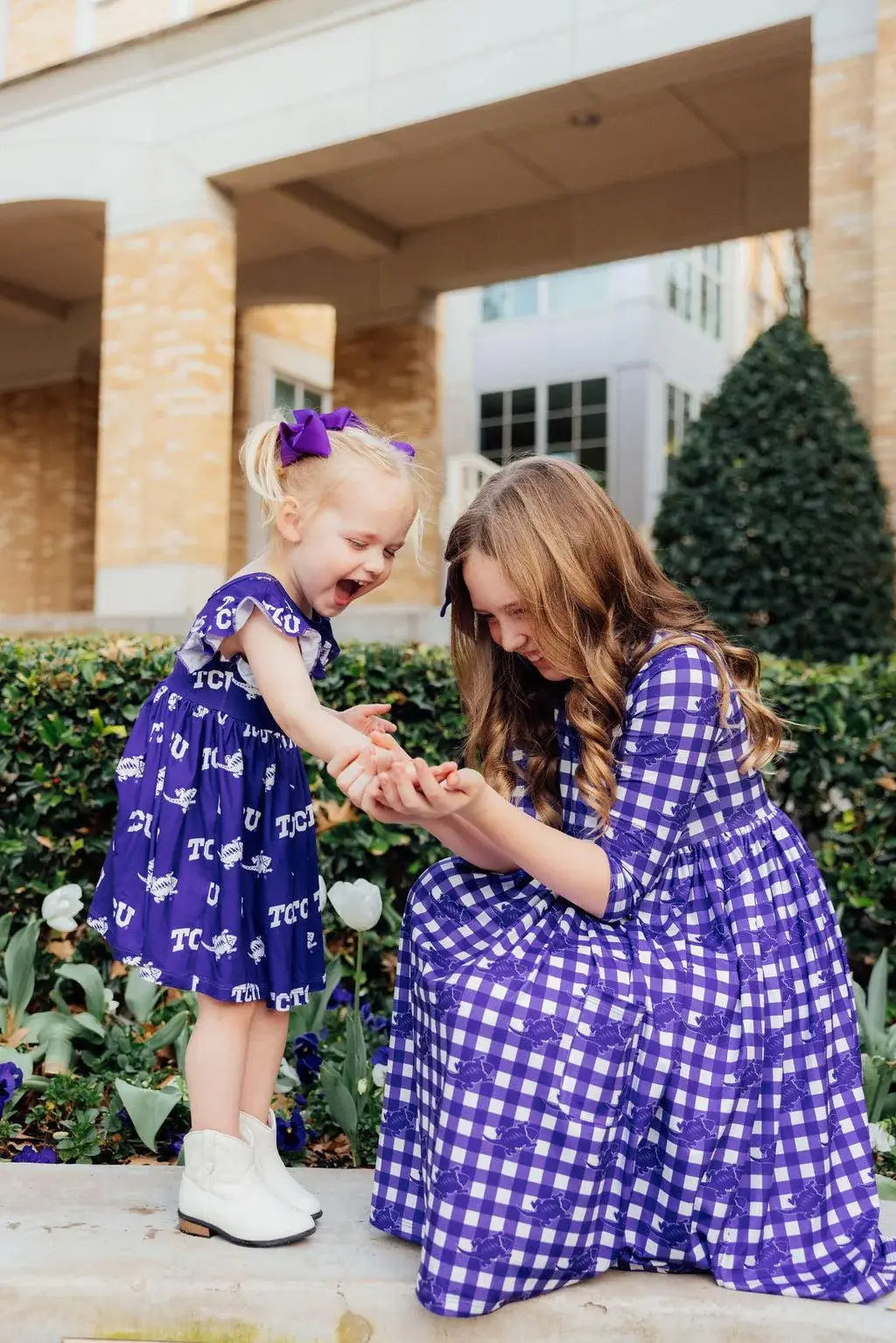 TCU Purple Frog Flutter Twirl Dress - Mila & Rose ® - Flyclothing LLC