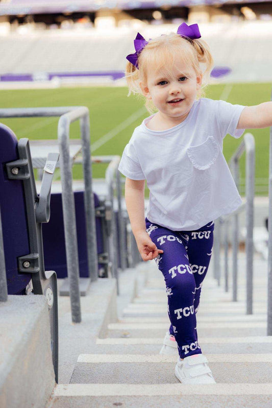 TCU Purple Frog Leggings - Mila & Rose ® - Flyclothing LLC