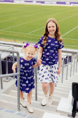 TCU Purple Frog Ruffle Pocket Tee - Mila & Rose ® - Flyclothing LLC