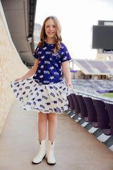 TCU Purple Frog Ruffle Pocket Tee - Mila & Rose ® - Flyclothing LLC