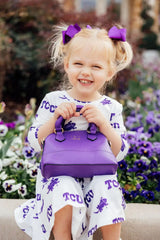 TCU White Frog 3/4 Sleeve Pocket Twirl Dress - Mila & Rose ® - Flyclothing LLC