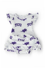 TCU White Frog Flutter Twirl Bodysuit - Mila & Rose ® - Flyclothing LLC