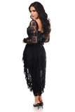 Daisy Corsets Top Drawer 2 PC Black Lace Steel Boned Corset & Lace Skirt Set - Daisy Corsets