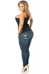 Daisy Corsets Top Drawer Black Cotton Steel Boned Corset w/Zipper - Daisy Corsets - Flyclothing LLC