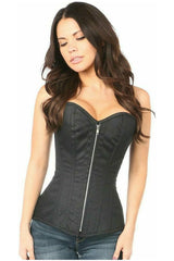 Daisy Corsets Top Drawer Black Cotton Steel Boned Corset w/Zipper - Daisy Corsets