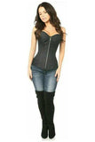 Daisy Corsets Top Drawer Black Cotton Steel Boned Corset w/Zipper - Daisy Corsets - Flyclothing LLC