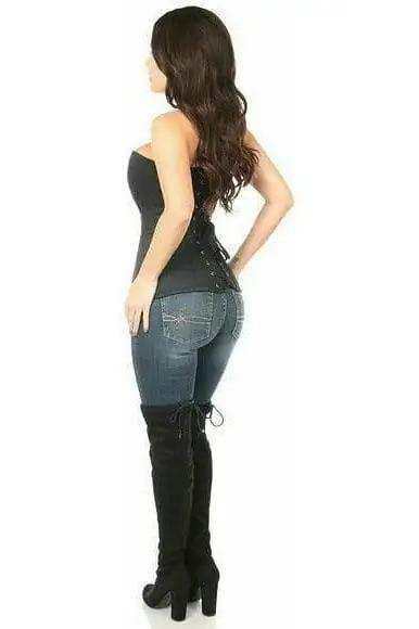 Daisy Corsets Top Drawer Black Cotton Steel Boned Corset w/Zipper - Daisy Corsets - Flyclothing LLC