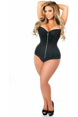 Daisy Corsets Top Drawer Black Cotton Steel Boned Corset w/Zipper - Daisy Corsets