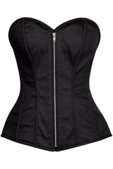 Daisy Corsets Top Drawer Black Cotton Steel Boned Corset w/Zipper - Daisy Corsets