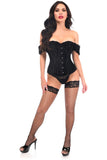 Daisy Corsets Top Drawer Steel Boned Black Velvet Overbust Corset w/Sleeves - Daisy Corsets