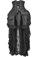 Daisy Corsets Top Drawer Steel Boned Black Lace Victorian Bustle Underbust Corset Dress - Daisy Corsets