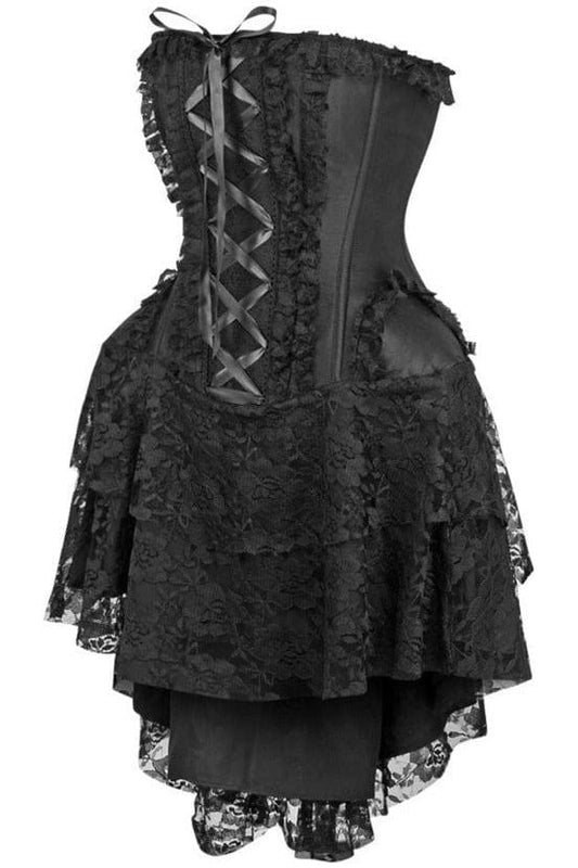 Daisy Corsets Top Drawer Steel Boned Strapless Black Lace Victorian Corset Dress - Daisy Corsets