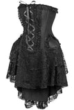 Daisy Corsets Top Drawer Steel Boned Strapless Black Lace Victorian Corset Dress - Daisy Corsets
