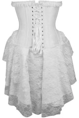 Daisy Corsets Top Drawer Steel Boned Strapless White Lace Victorian Corset Dress - Daisy Corsets