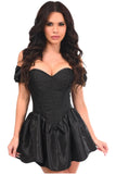 Daisy Corsets Top Drawer Steel Boned Black Brocade & Taffeta Corset Dress - Daisy Corsets
