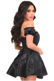 Daisy Corsets Top Drawer Steel Boned Black Brocade & Taffeta Corset Dress - Daisy Corsets