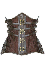 Daisy Corsets Top Drawer CURVY Brown Steampunk Steel Double Boned Under Bust Corset - Daisy Corsets - Flyclothing LLC