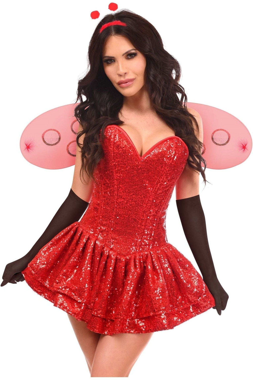 Daisy Corsets Top Drawer 4 PC Sequin Ladybug Corset Dress Costume - Daisy Corsets - Flyclothing LLC