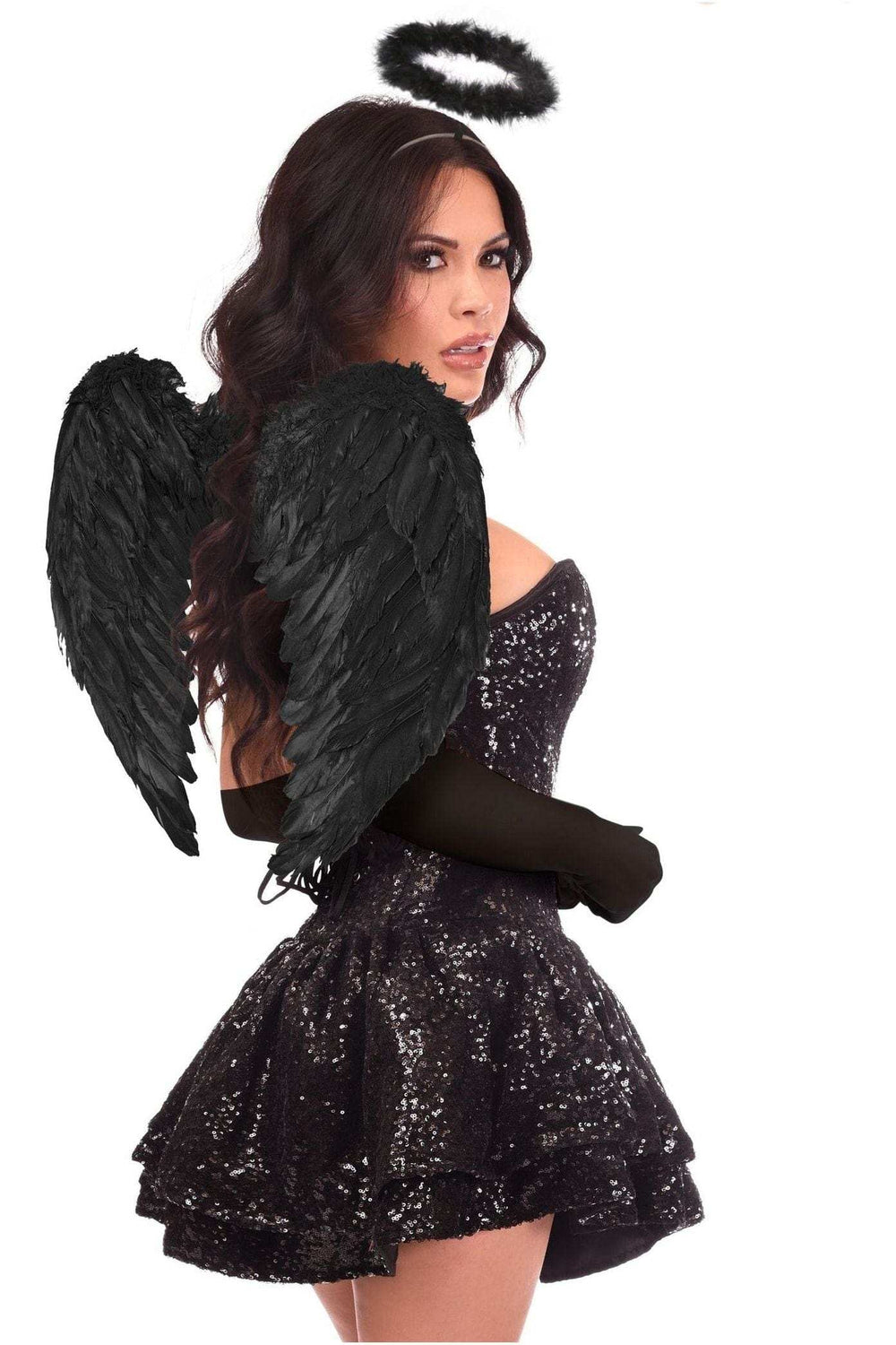 Daisy Corsets Top Drawer 4 PC Sequin Dark Angel Corset Dress Costume - Daisy Corsets - Flyclothing LLC