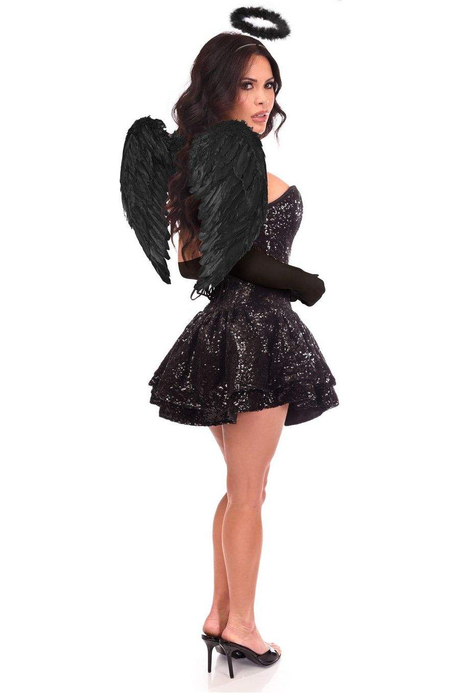 Daisy Corsets Top Drawer 4 PC Sequin Dark Angel Corset Dress Costume - Daisy Corsets - Flyclothing LLC