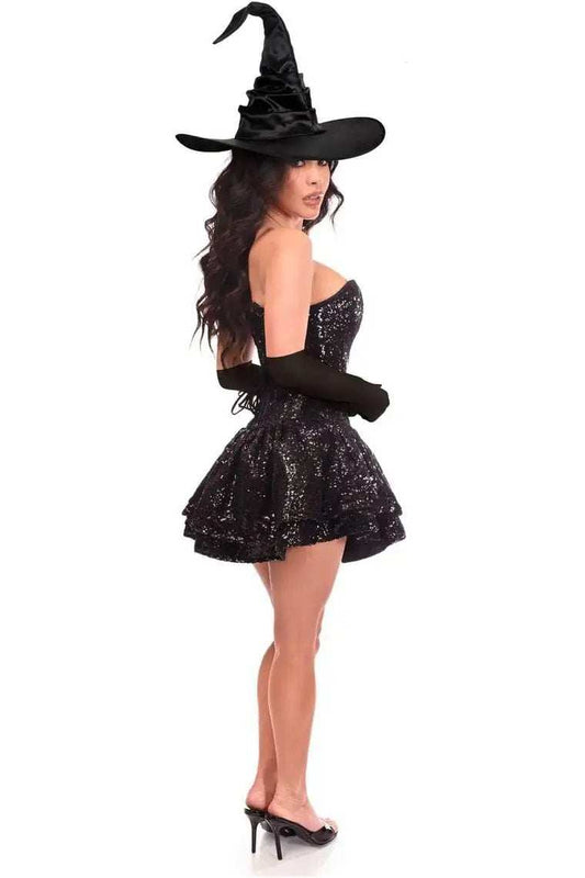 Daisy Corsets Top Drawer 3 PC Sequin Witch Corset Dress Costume - Daisy Corsets - Flyclothing LLC