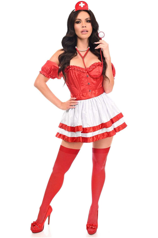Daisy Corsets Top Drawer 4 PC Naughty Nurse Corset Costume - Daisy Corsets - Flyclothing LLC