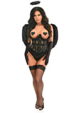 Daisy Corsets Top Drawer 4 PC Black Lace Dark Angel Corset Costume - Daisy Corsets