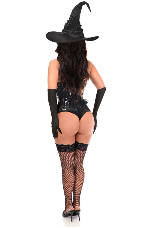 Daisy Corsets Top Drawer 3 PC Black Patent Witch Corset Costume - Daisy Corsets - Flyclothing LLC