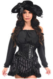 Daisy Corsets Top Drawer 4 PC Black/Grey Striped Premium Pirate Corset Costume - Daisy Corsets