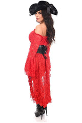 Daisy Corsets Top Drawer 4 PC Red Premium Pirate Corset Costume - Daisy Corsets - Flyclothing LLC